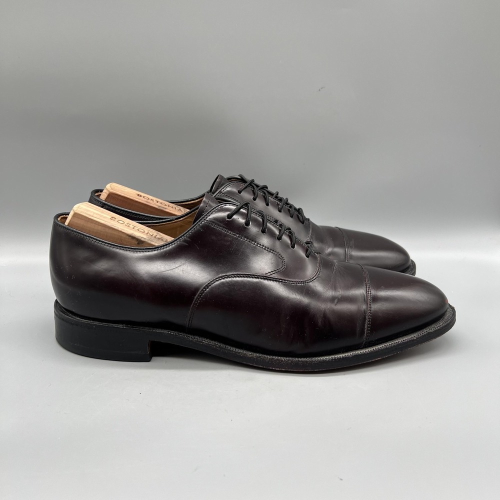 Johnston & Murphy Shoes Mens 10 Brown Leather Optima Cap Toe Oxford Dress